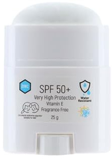 BILGE OZTURK Farbiger Sonnenschutzstift SPF 50+ UVA/UVB Schutz Gesichtssonnenschutz für Empfindliche Haut, Schnell Einziehend, Wasser und schweißbeständig, Reisegröße, für Kinder geeignet 5 floz Weiß