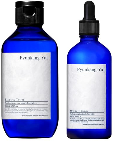 Pyunkang Yul PKY Essence Toner & Serum, Intensive Feuchtigkeitspflege, sanft & hautverträglich, Koreanische Hautpflege, Toner (200 ml) & Serum (100 ml)