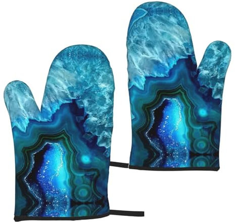 Lot de 2 gants isolants pour four à micro-ondes Bleu turquoise vif