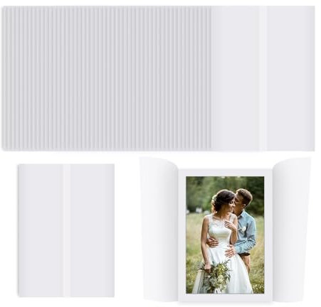 Niejgay 50 Blatt Vorgefaltete Pergamenthüllen für 5 X 7 Einladungen, Pergamentpapier für 5 X 7 Hochzeitseinladungen, Umschlageinlagen in, 18 x 13 cm