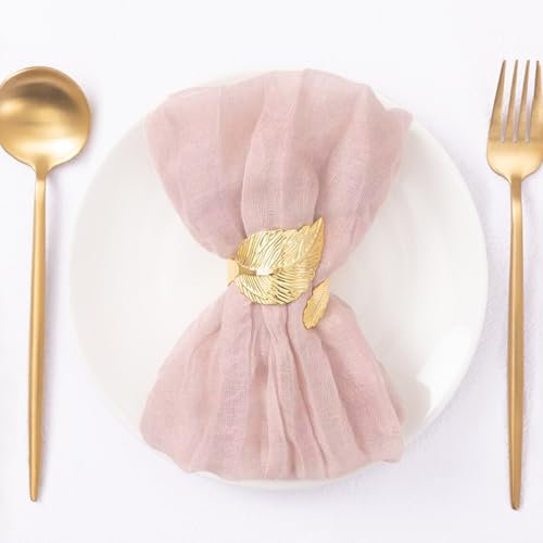 MLMC Lot de 60 serviettes en étamine réutilisables de style bohème pour fête prénuptiale, fête prénatale, événements, décoration de table - Rose poudré - 53,3 x 53,3 cm