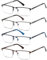 Fsread 4 Pack Halbe Rahmen Lesebrille für Herren Komfortable Robuste Leichtes Rechteckige Metallrahmen Blaulichtfilter Brille mit Federscharnier +2.75
