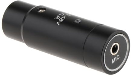 Dickly Phantom Power Adapter 48V Audio Mixer DSLR Camera PA Speaker Easy Installation 3Pin XLR, Black