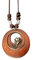 Ticome Rose Wooden Sweater Long Chain Necklace,Vintage Bohemia Ethnic Style Leather Rope Chain Pendant for Women Jewelry