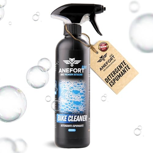 ANEFORT BIKE - Bike Cleaner - Limpiador de bicicletas - Detergente espumante para la limpieza de bicicletas - PH neutro - Jabón bicicleta - Spray limpiador bicicleta - MTB, BMX y Carretera - 500 ml