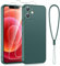 Viojrlra Cover per iPhone 12 mini con 2 Pellicola Vetro Temperato, Custodia Antiurto Ultra Sottile Liquid Silicone TPU Morbido, Anti Ingiallimento Anti-Graffio Protettiva iPhone 12 mini Case (Verde)