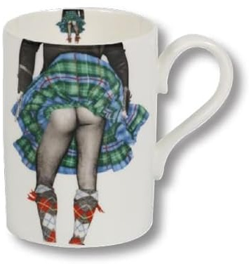 Cheeky Scottish True Scotsman Kilted Highland Swing Colourful White Mug