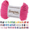 Makramee Garn 5mm x 100m Baumwollschnur Garn für Makramee-Schnur über 50 Farben Oeko-TEX Zertifiziert Baumwollkordel, Baumwollgarn mit Polyesterkern für DIY (Fuchsie, 5mm/100 Meter)