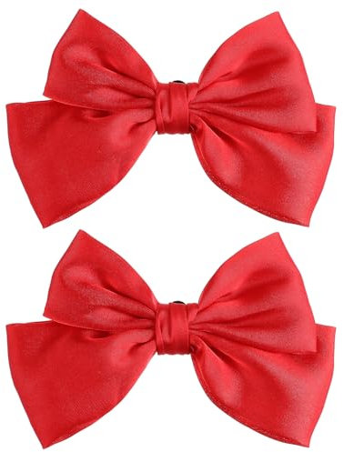 WLLHYF 2 PCS Bow Shoe Clips Removable Solid Color heels Shoe Buckle decorative Cute Jewelry charms Bag Clothing Hair Accessories for Women Girls Sandals Flats Pumps(Red)