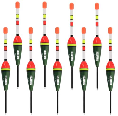 ELBFANG Posen-Set, 10 Stück, Grössen wählbar, 3g/4g/5g/6g/8g, Knicklichtposen, Schwimmer für Angeln, Angel-Posen, Pose zum Angeln (10 Stück | 8 Gramm)