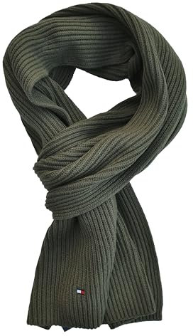 Tommy Hilfiger Strickschal Schal Cotton Cashmere Scarf Grün Army Green