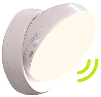 JACKYLED Nachtlicht mit Bewegungsmelder, 360° Magnetfuß, LED Wandleuchte Akku, 2 Modi, 3000K Warmweiß, Innenbeleuchtung für Schlafzimmer, Treppenbeleuchtung, USB-C wiederaufladbar mit 1M Kabel, Weiß