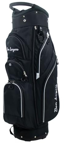 Ben Sayers DLX Deluxe Mens Golf Cart Bag | Lightweight with Carry Shoulder Strap | 14-Way Full Length Club Dividers & Water Resistant Pockets