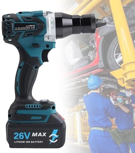 VNATWGOO Herramienta Remachadora EléCtrica De Mano, Remachadora InaláMbrica, con Dos BateríAs De 2200 Mah, Kit De Remachado Profesional