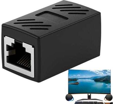 Ethernet Cable Extender, Ethernet Cable Coupler, Ethernet Extension Adapter - Long Range Powerline Network Accessory for Monitoring Mobile Computer