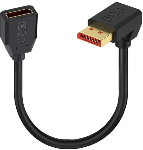 HUHANGGod DisplayPort 2.1 Cable, 52Gbps Bandwidth Supports 16K@30Hz And 8K@240Hz for Gaming Monitor, TV, PC, Laptop 15cm (Down)