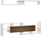 HOMCOM Ensemble Meuble TV avec Banc et étagère Murale Style Contemporain 153,6L cm - Blanc et Marron