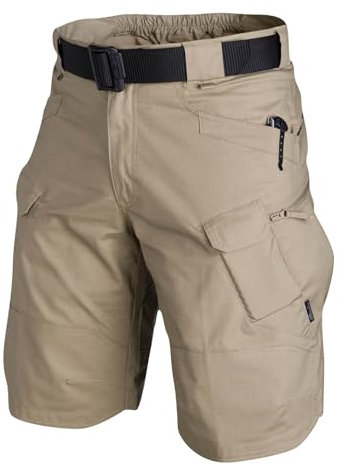 VLOYSR Pantalon Ete Homme Leger Tactique Tendance Short Militaire Travail Ceinture Cargo Regular Fit avec Multi-Poches Treillis Running Extérieur 01-Kaki L