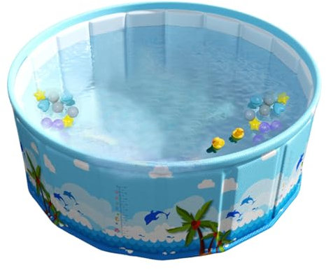 Piscine portable – Piscine pliable et portable pour chiot | Baignoire pliable | Jouets d'eau réutilisables pour l'été, la plage, le barbecue, le pique-nique, le camping, la natation, la terrasse, le