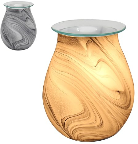 L & P Home & Gifts Lesser & Pavey Desire Aroma Marble Decor Table Lamp | Marble Effect Finish, Gentle Lighting, Fragrance Diffusion, Decorative Display, Contemporary Accent, Gift Ready