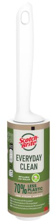 Scotch-Brite Rodillo Quitapelusas para Ropa y Muebles - 56 Hojas | 70% Menos Plástico*, Mango 100% Reciclado, Adhesivo Scotch, Para Pelo de Mascotas, Corte Limpio, Reutilizable y Reciclable