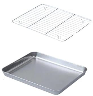 Edelstahl-Backblech, Kühlregal-Set, Gitter, Trocknungsverteiler, Obstkuchen, Grilltablett, Küche, Mehrzweck-Ofenblech(S)