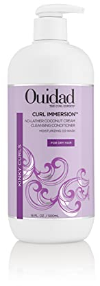 Ouidad Curl Immersion No Lather Coconut Cream Cleansing Conditioner, ultragut für Haar und Kopfhaut, um Ablagerungen, überschüssiges Öl und Unreinheiten zu entfernen, 500 ml