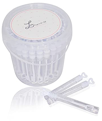 Seifenblasen Hochzeit 64 Stück gefüllt im praktischen Eimer - Wedding Bubbles Set - die perfekte Deko für unvergessliche Momente