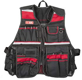 LTI by Krino 65991040 – Gilet technique porte-outils multi-poches pour travail et professionnel, résistant, maniable et pratique. Poches 17, crochets 1