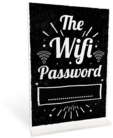 RED OCEAN Placa de pie con texto en inglés Password WiFi, placa de pie para el primer hogar, regalo de casa, inauguración de la casa, pub, cafetería, bar
