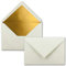 Kuverts in Naturweiß - 25 Stück - Brief-Umschläge DIN C6-114 x 162 mm - 11,4 x 16,2 cm - Naßklebung - matte Oberfläche & Gold-Metallic Fütterung - ohne Fenster - für Einladungen