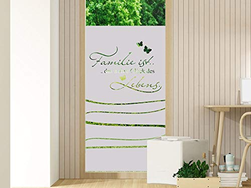 GRAZDesign Fensterfolie Milchglas selbstklebend - Blickdichte Sichtschutzfolie Glasfolie/Motiv: Familie Spruch für Wohnzimmer / 60x110cm Breite x Höhe