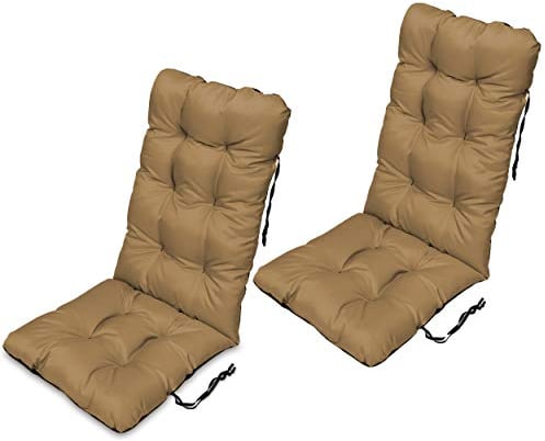 SuperKissen24. Stuhlkissen Sitzkissen und Rückenkissen für stühle - 2er Set 48x123 cm - Outdoor und Indoor - beige