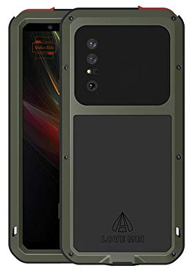 Yidai-Silu Xperia 1 II Outdoor Hülle 【Militärstandard Harnisch, 2 Meter Stoßfest, IP-54 Zert.】 Handy Cover 360 Rundum Case für Sony Xperia 1 II 6,5 Zoll - Grün mit Displayfolie
