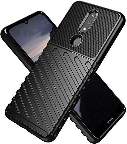 TingYR Hülle für Nokia 2.4, Ultra Thin Silikon hülle Abdeckung Telefon Case Stoßfest Case Schutzhülle, Handyhülle für Nokia 2.4 Smartphone.(Schwarz)