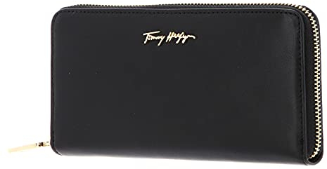 Tommy Hilfiger Damen Essential Leather LRG ZA AW0AW10498 Geldbörsen, Schwarz (Black)