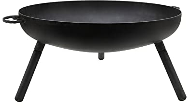HAFIX® Feuerschale, Feuerkorb, Feuerschalen für Garten, Feuerstelle Outdoor, Feuerschale, Feuertonne Camping, Terrasse. Feuerschalen & Feuerkörbe. 3mm Dicke, legierter Stahl & Griffen Ø90cm.