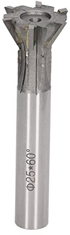 Fafeicy 25 mm Durchmesser Schwalbenschwanz-Fräser, 6 Rillen, 60 Grad, Hartmetall-Schaftfräser für allgemeine Eisen- und Nichteisenmetalle und andere Materialien