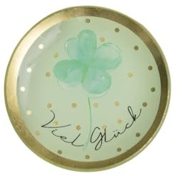 Giftcompany Love Plates, Glasteller in verschiedenen Formen, Verschiedene Sprüche ... zu jedem Anlass was Passendes (Viel Glück, Größe S, Mint