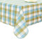 LUOLUO rechteckige Tischdecke, Karierte Tischdecke, maschinenwaschbar, für Ostern, Thanksgiving, Weihnachten, Wochentage, Neujahr, Geburtstag, Abschlussball, Outdoor Grün/Weiß/Blau 140 x 180 cm
