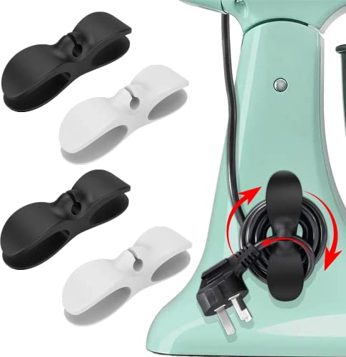 4 PCS Cord Organizer for Appliances Tidy Cord Winder Cable Winder Cable Organizer Self Adhesive Wire Wrap Holder for Coffee Maker Pressure Cooker Etc