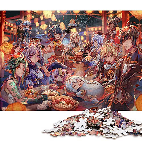 Puzzles 1000 Teile Puzzles für Erwachsene Kinder Genshin Impact Puzzle für Erwachsene Papppuzzles Lernspiele für Erwachsene und Kinder (Größe 26x38cm)
