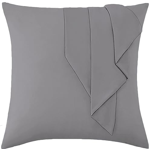 Vielit Kissenbezug 80x80 Grau Weich Kopfkissenbezug 80x80 2er Set Mikrofaser Kissenbezüge 80x80 Pillowcase Deko Kissenhülle Für Kissen 80x80 Öko-Zertifikat Resistent Hypoallergen