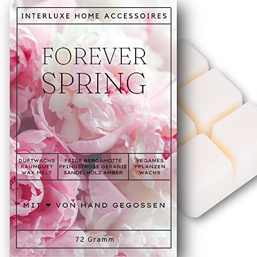 Interluxe Duftmelt Wachsmelt Forever Spring angenehm duftend Waxmelt 100% pflanzlich Duftwachswürfel für Duftlampe Wachs mit Duftöl Indoor Melts Duftwachs für Aromalampe