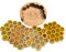 Dessous de Verre en Acrylique avec Support, Lot de 4 Sous-verres en Nid D'abeille en Bois pour Boissons, Sous-verres pour Table Basse Protection de Table ou Bureau Bar Fête Maison Cuisine(4 PIÈCES)