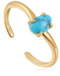 Turquoise Wave Adjustable Ring R044-01G