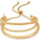 ENSKEFEN Gold Adjustable Bangle Bracelet for Women 14K Gold Plated Stacking Bracelets Multi Layered Slider Bracelet