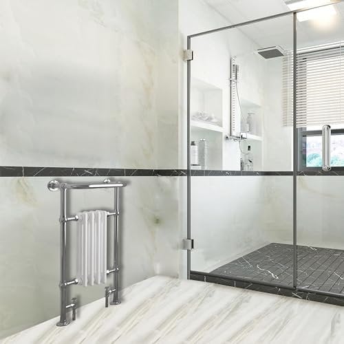 952x479(HxW) Chrome Traditional Victorian Style Heating Tower Balustrade Bathroom With Radiator Towel Heating Rack With White Steel Column
