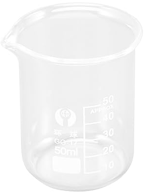 JECOMPRIS 50-ml Glasbecher mit Skala aus Glas für Labor und Küche