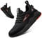 Hitmars Zapatos de Seguridad Hombre Mujer Zapatillas de Seguridad Zapatos de Trabajo Safety Shoes Comodos Zapatillas de Trabajo Cocina Negro EU38
